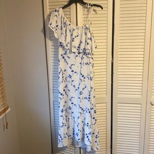 H&M Ruffled One Shoulder Midi Dress